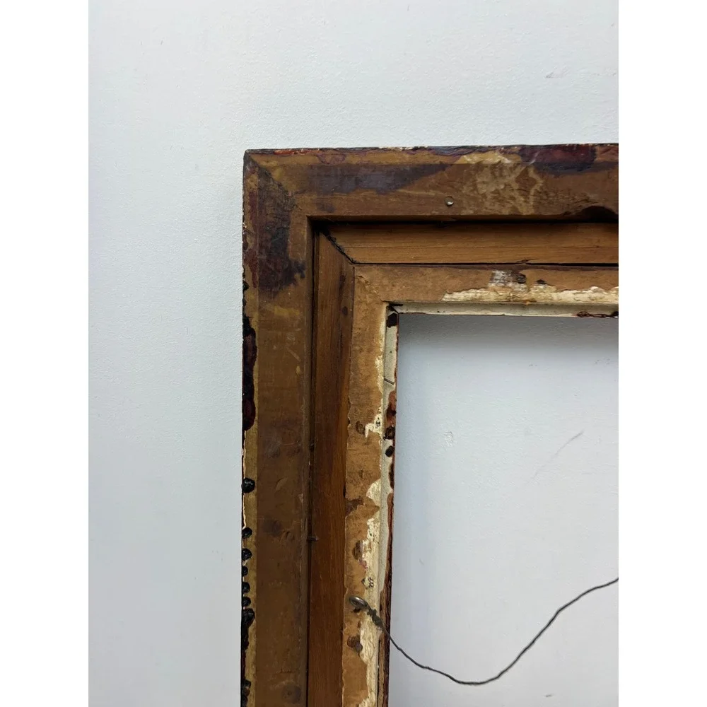 Vintage Ornate Gesso Picture Frame Dark Stain Antique Old Scrollwork Fits 16x20